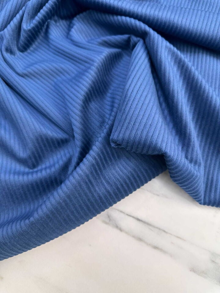 Mavi İthal Fitilli Kadife Etek Pantolon Ceket Kap