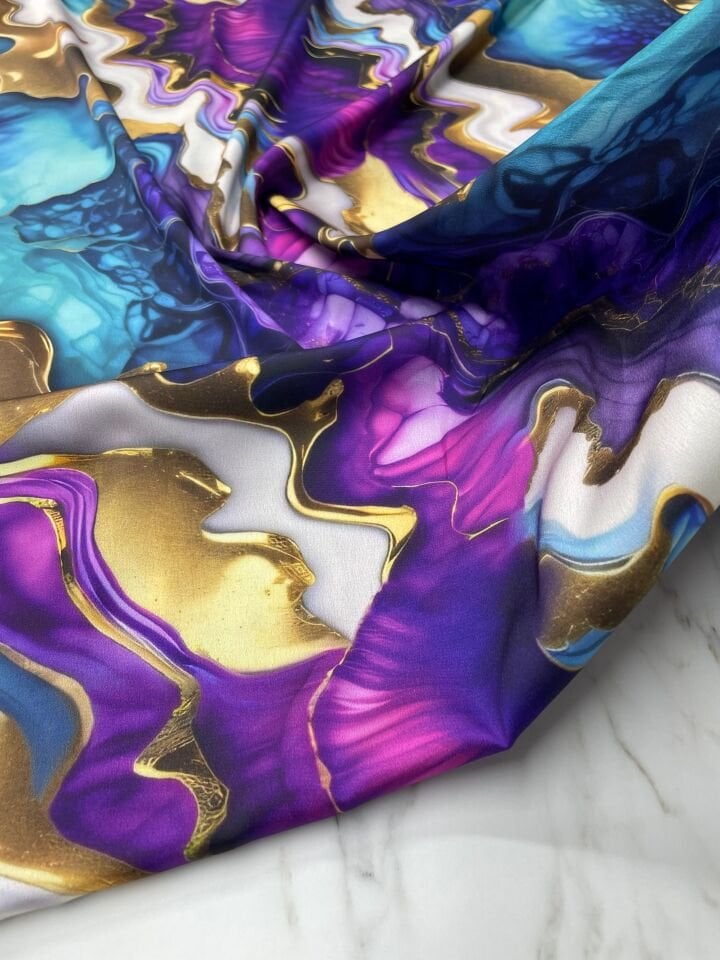 Viyane Desen Elbiselik Gömleklik Tivil Saten Kumaş