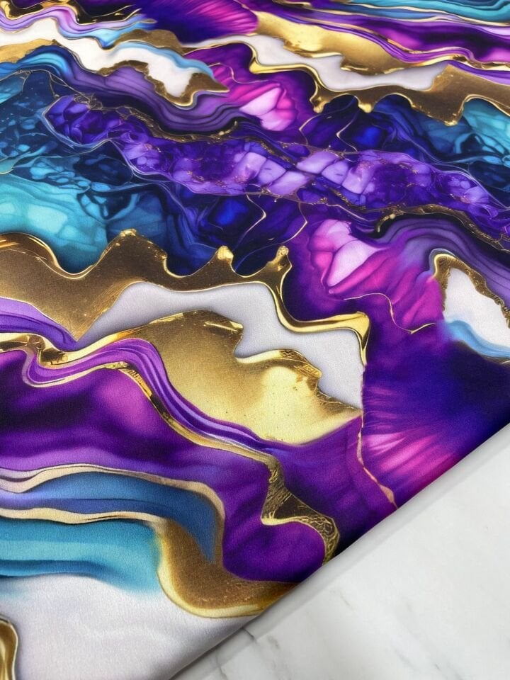 Viyane Desen Elbiselik Gömleklik Tivil Saten Kumaş