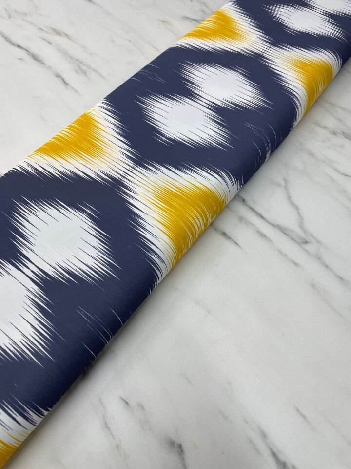 İkat Desen Elbiselik Gömleklik Tivil Saten Kumaş