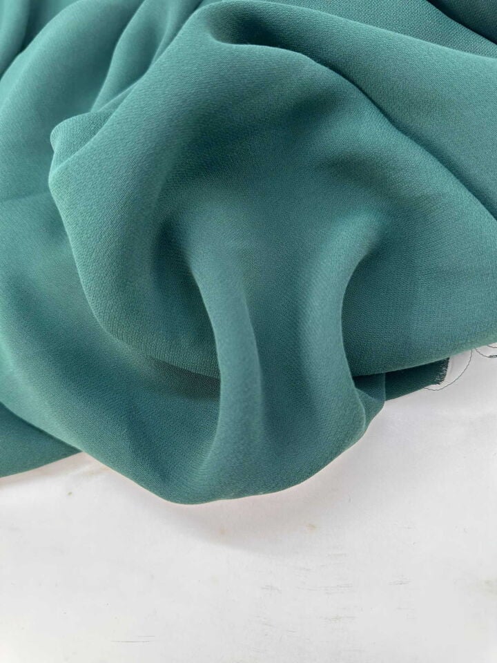 İndirimli Yeşil Krep Kumaş Elbise Etek Gömlek