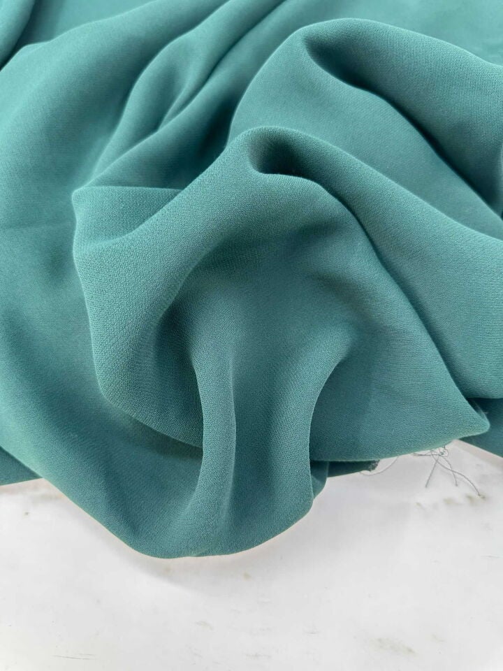 İndirimli Yeşil Krep Kumaş Elbise Etek Gömlek