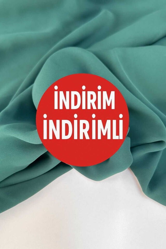 İndirimli Yeşil Krep Kumaş Elbise Etek Gömlek