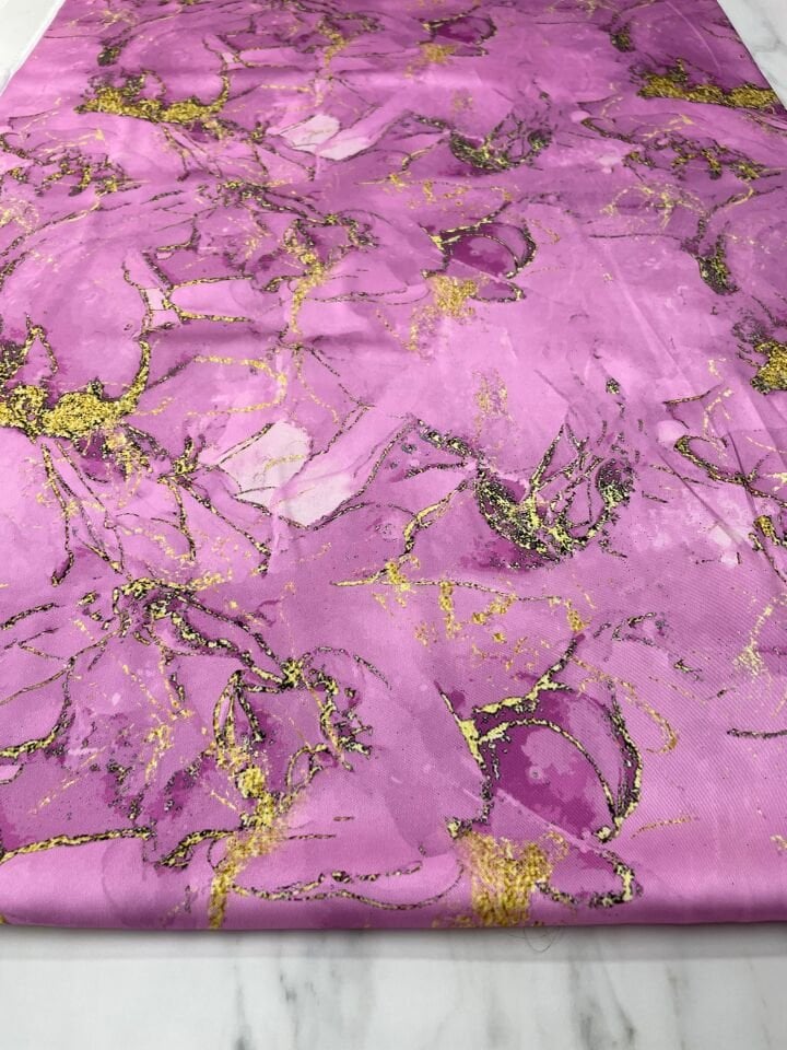 Pembe Mermer Desen Elbiselik Gömleklik Tivil Saten Kumaş