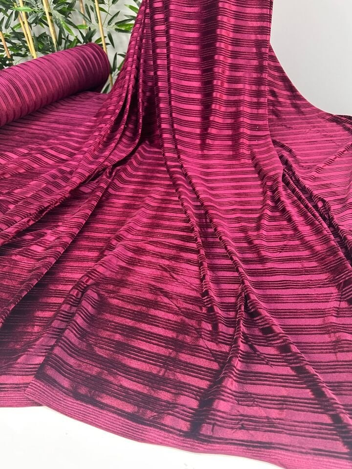 Bordo İşlem İpek kadife Elbise Etek Pantolon Şalvar