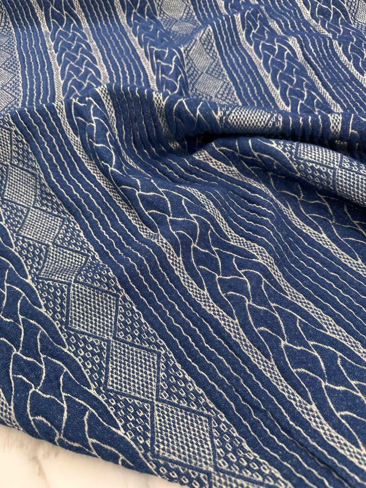 Kazak Örme Brokar Kumaş Elbise Etek Ceket