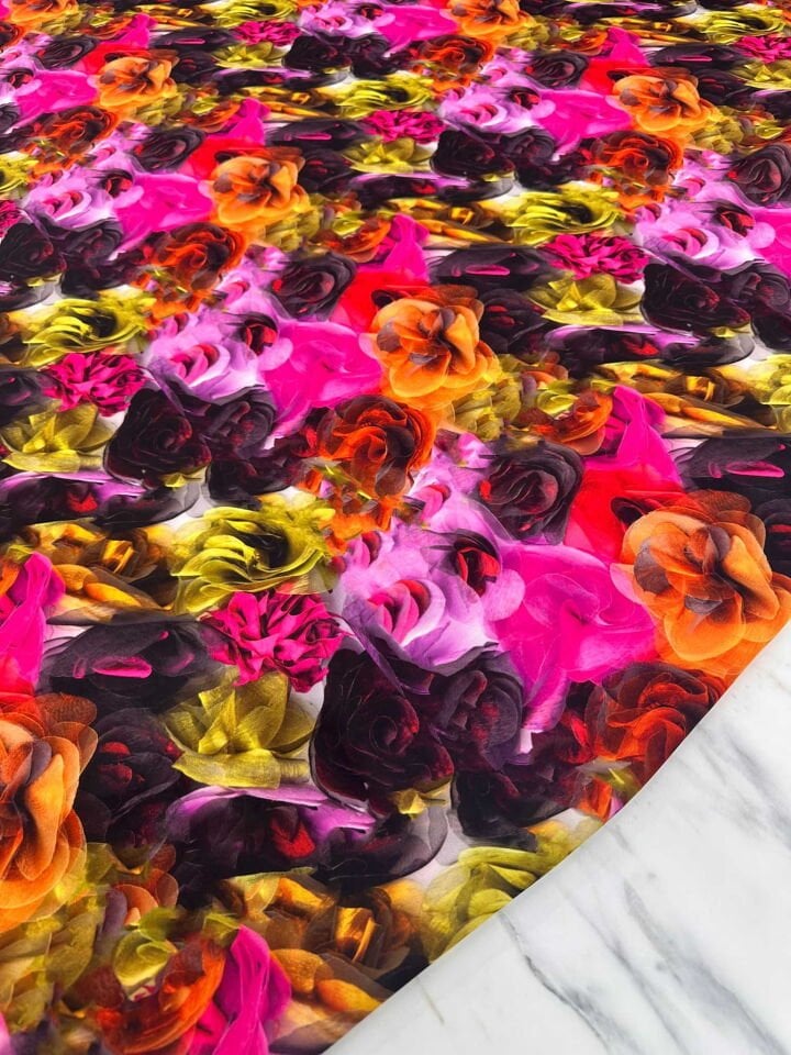 Desenli Krep Kumaş Elbise Etek Gömlek Şalvar