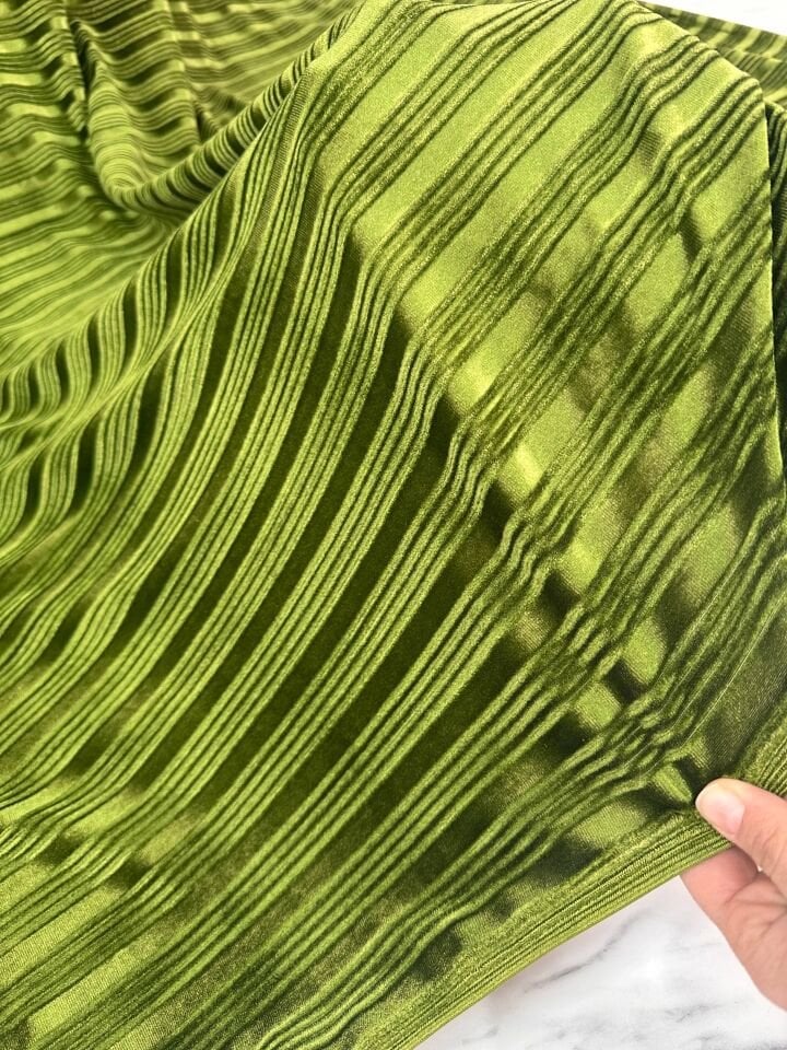 Yag Yeşili Yakma İpek Kadife Elbise Etek Pantolon Şalvar