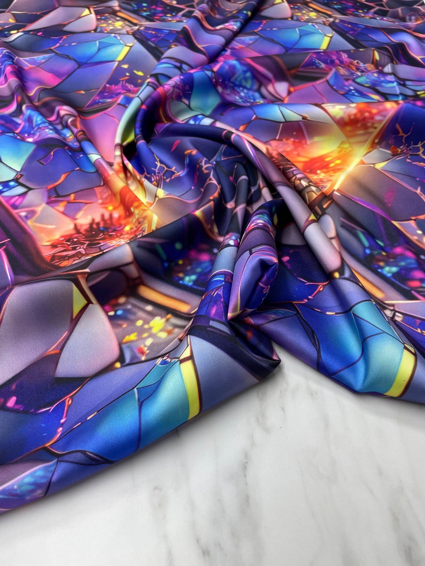 Kristal Desen Elbiselik Gömleklik Tivil Saten Kumaş