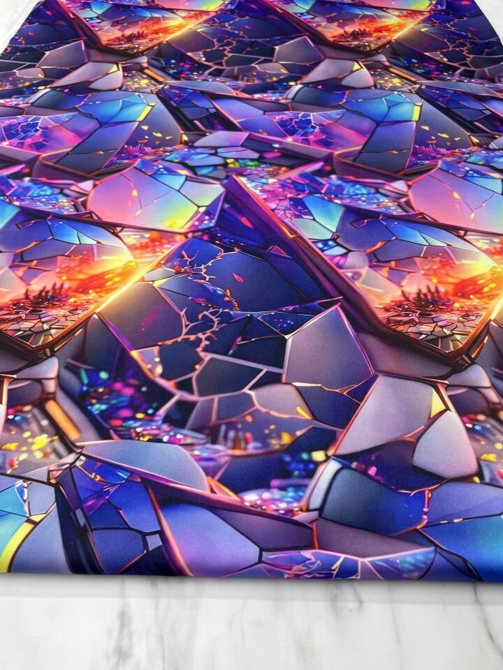 Kristal Desen Elbiselik Gömleklik Tivil Saten Kumaş