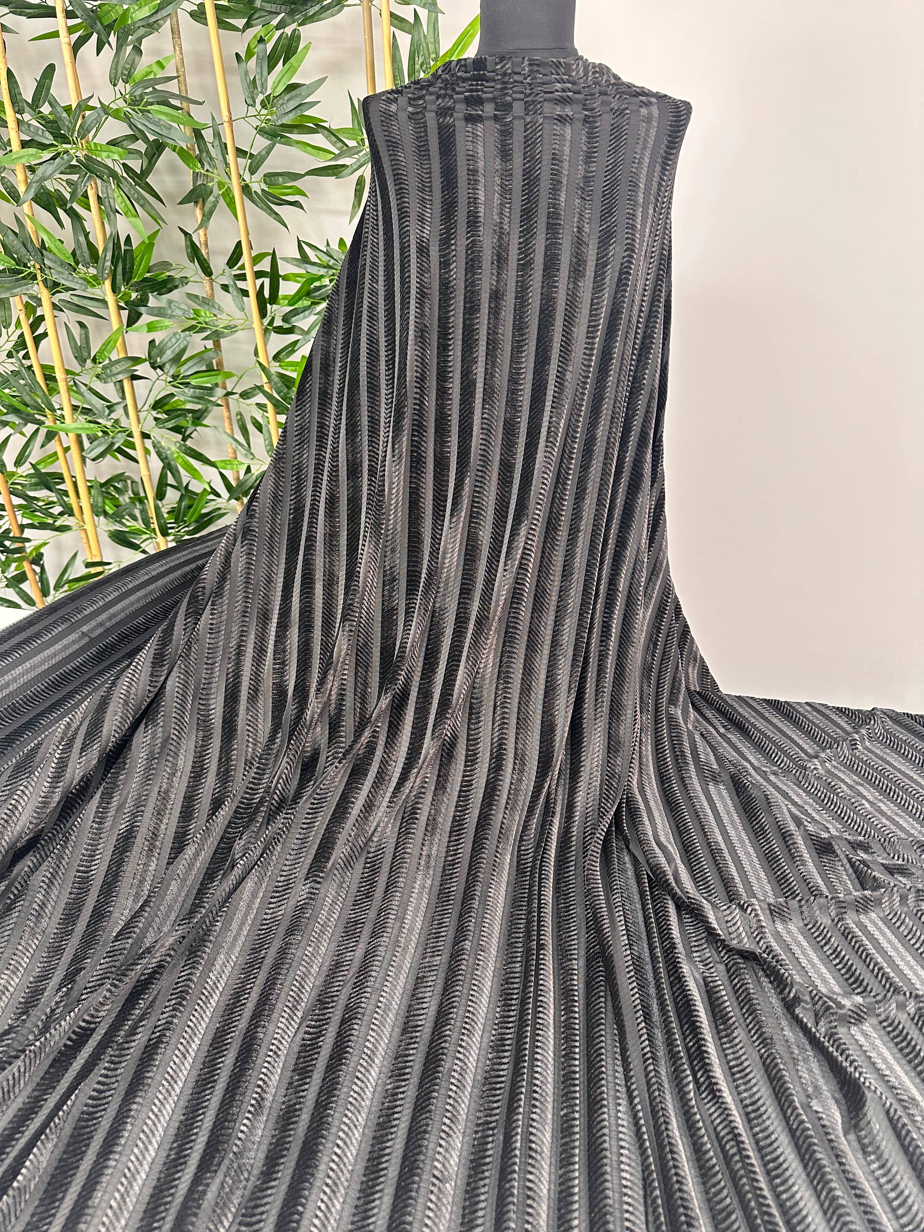 Siyah Yakma İpek Kadife Elbise Etek Gömlek Şalvar Pantolon