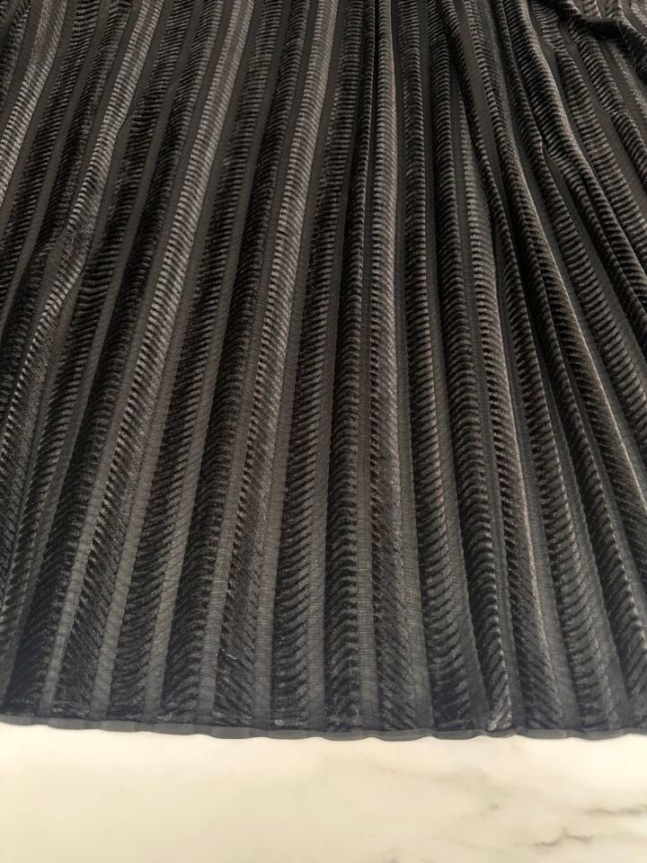 Siyah Yakma İpek Kadife Elbise Etek Gömlek Şalvar Pantolon