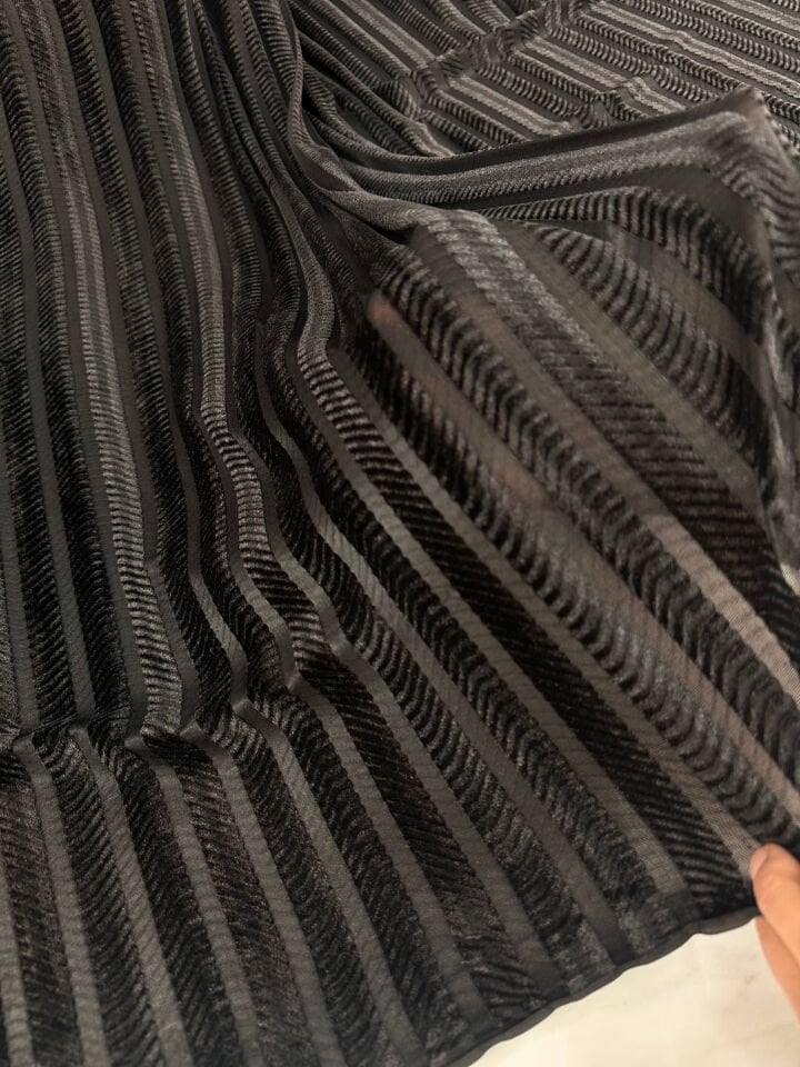 Siyah Yakma İpek Kadife Elbise Etek Gömlek Şalvar Pantolon