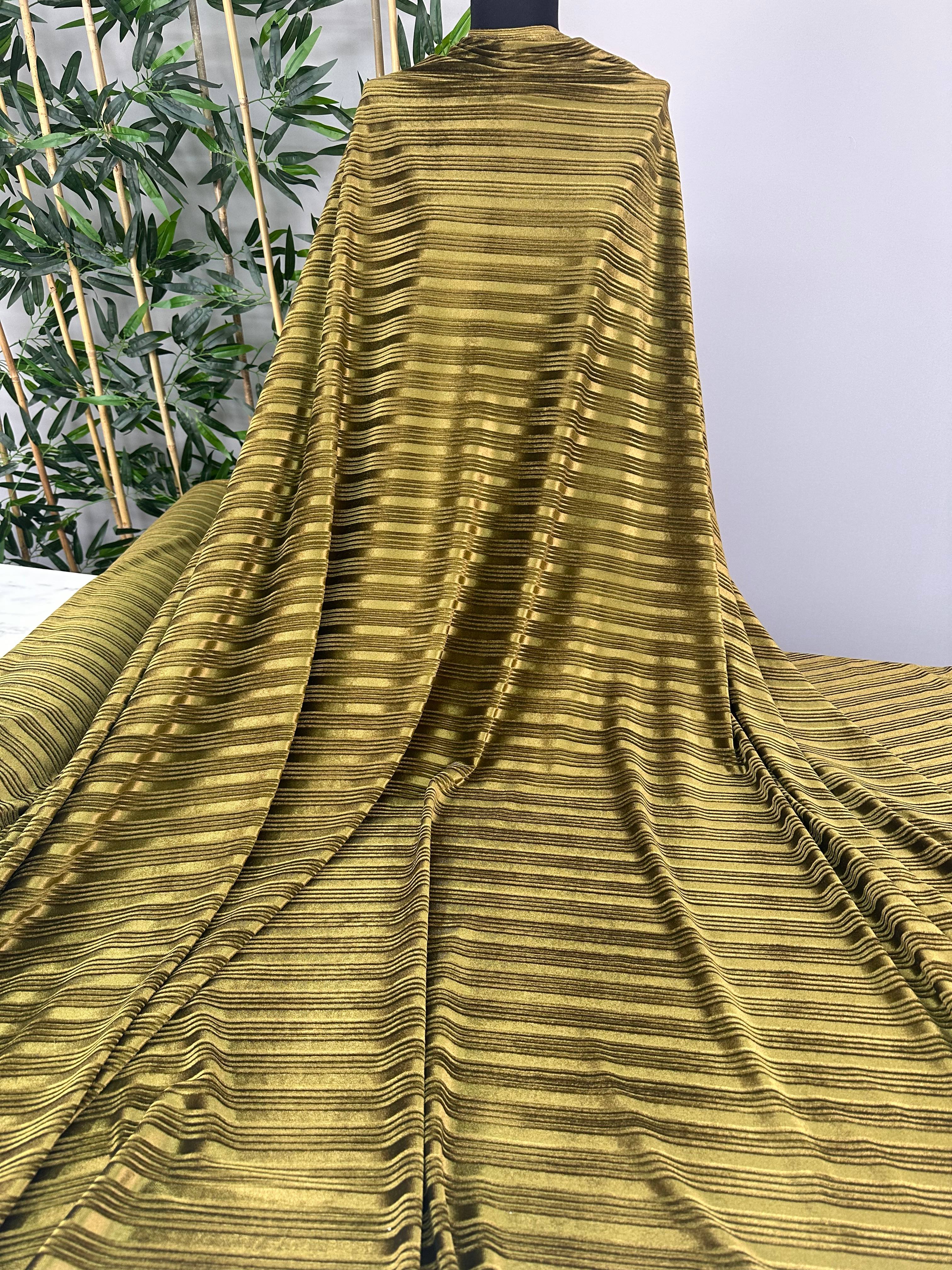 Safran Yeşili Yakma İpek Kadife Elbise Etek Pantolon Şalvar