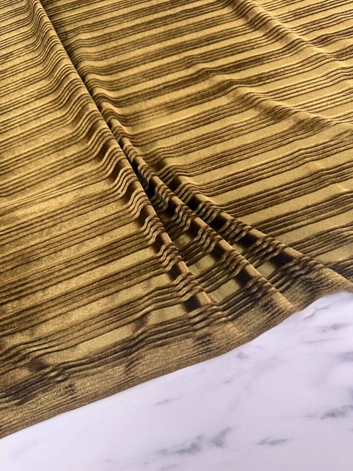 Safran Yeşili Yakma İpek Kadife Elbise Etek Pantolon Şalvar