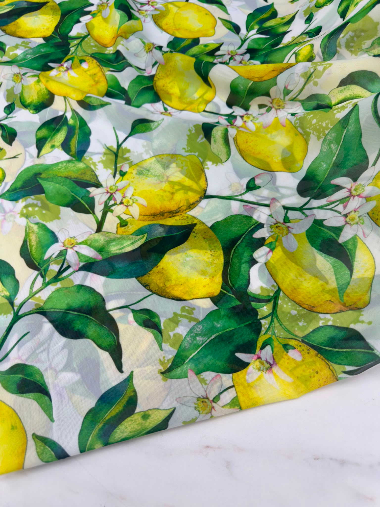 Limon Desen Şifon Kumaş