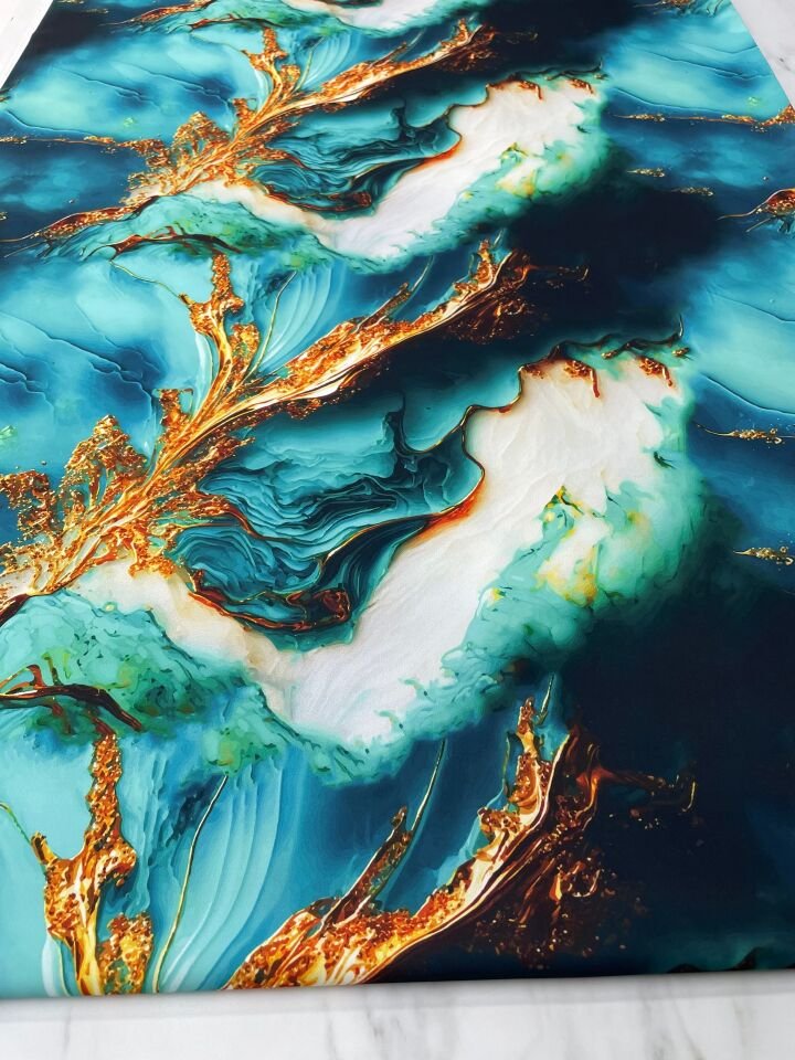 Delaha Desen İpek Saten Kumaş Elbise Etek Gömlek Şalvar