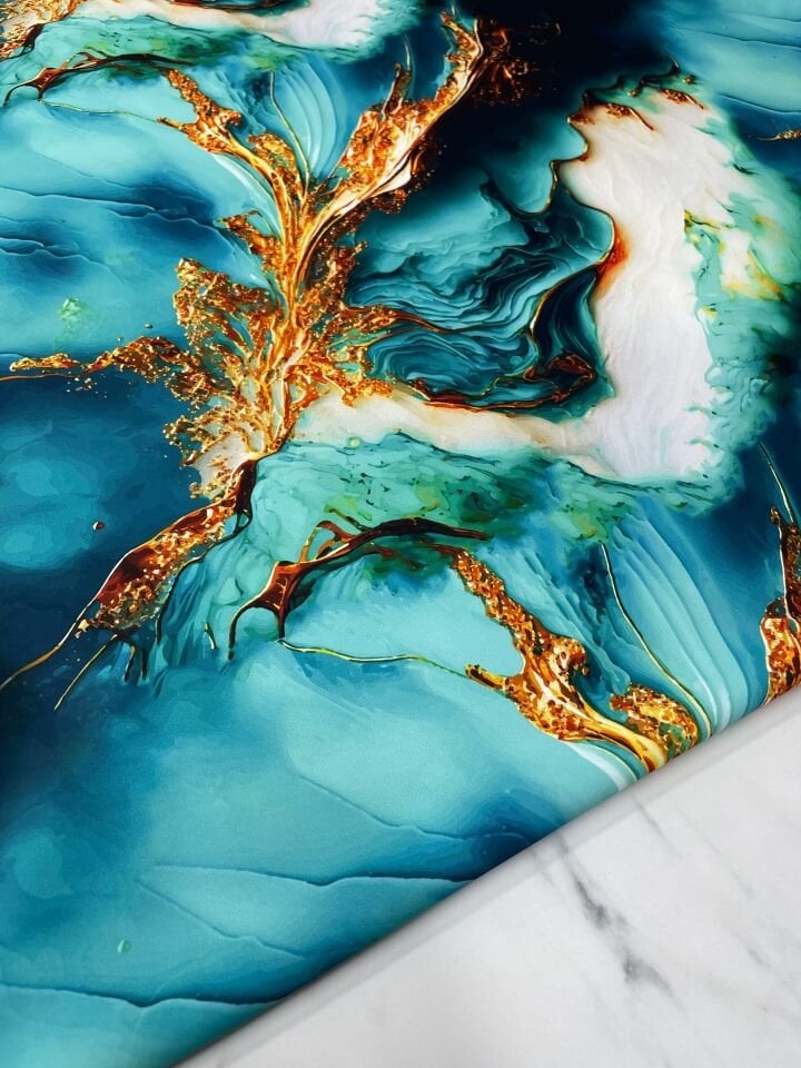 Delaha Desen İpek Saten Kumaş Elbise Etek Gömlek Şalvar