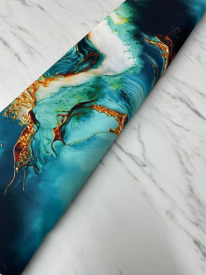 Delaha Desen İpek Saten Kumaş Elbise Etek Gömlek Şalvar