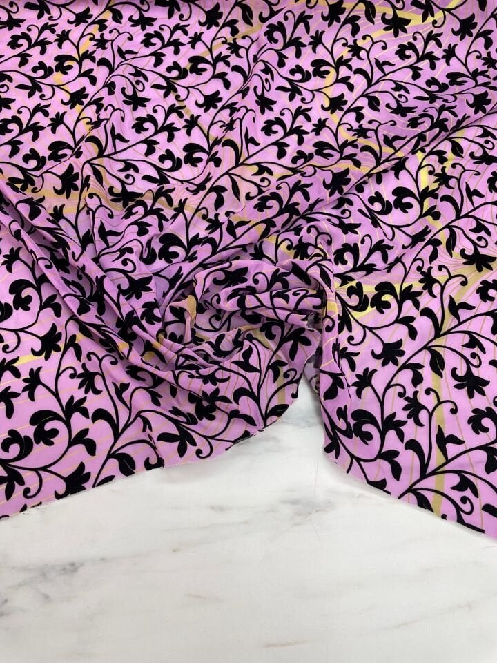 Desenli Kabartma Flok Elbiselik Abiyelik Şifon Kumaş