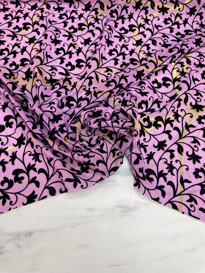 Desenli Kabartma Flok Elbiselik Abiyelik Şifon Kumaş