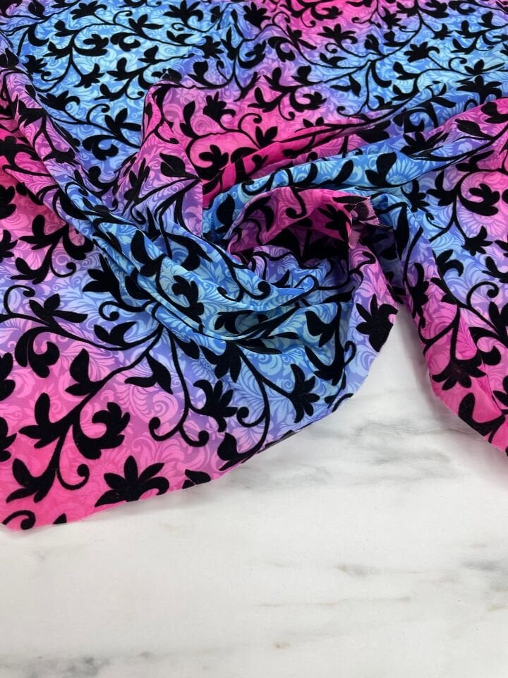 Desenli Kabartma Flok Elbiselik Abiyelik Şifon Kumaş