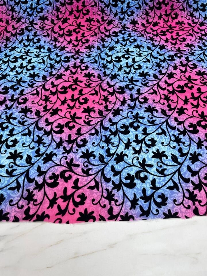 Desenli Kabartma Flok Elbiselik Abiyelik Şifon Kumaş