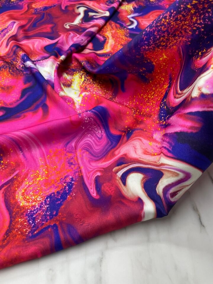 Hipnoz Desen Elbiselik Gömleklik Tivil Saten Kumaş