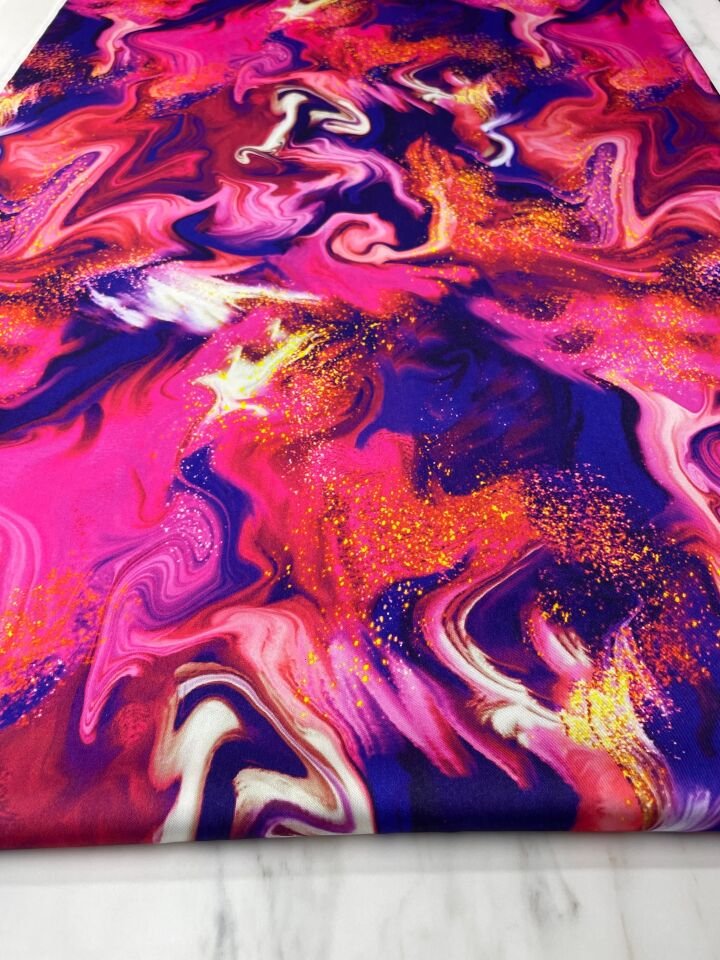 Hipnoz Desen Elbiselik Gömleklik Tivil Saten Kumaş