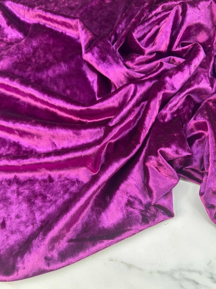 Mürdüm Janjan İpek Kadife Elbise Etek Bol Pantolon Şalvar