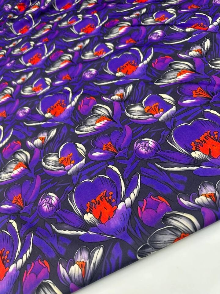 Evaro Desen Dijital Baskı Krep Elbise Gömlek Etek Şalvar