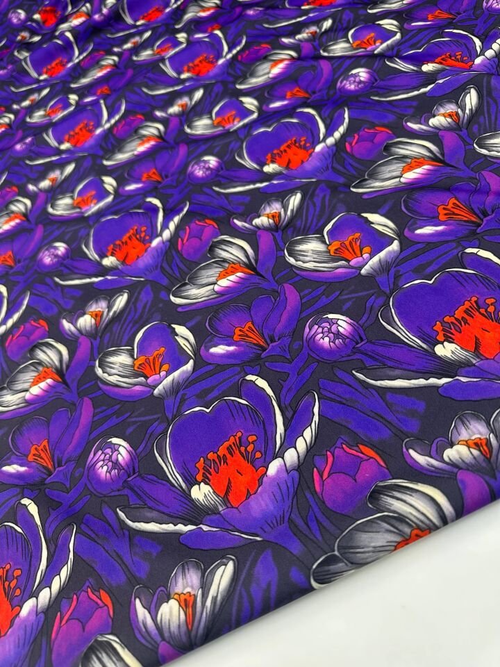 Evaro Desen Dijital Baskı Krep Elbise Gömlek Etek Şalvar