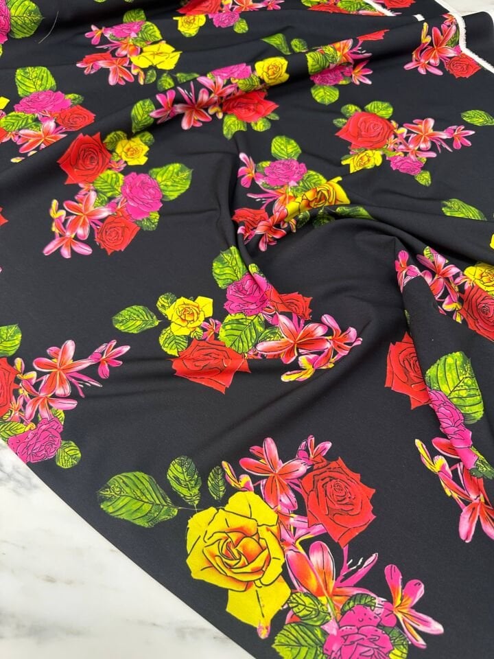 Çiçek Bahçesi Desen Dijital Baskı Elbise Etek Gömlek Şalvar