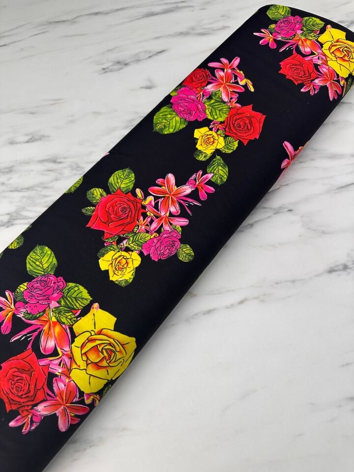 Çiçek Bahçesi Desen Dijital Baskı Elbise Etek Gömlek Şalvar