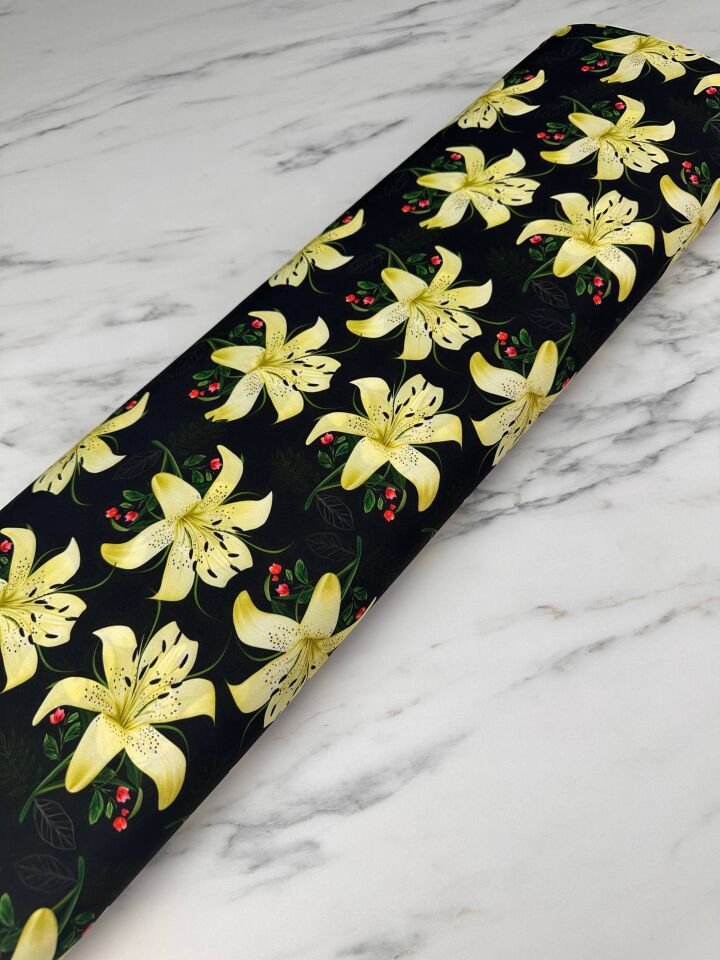 Saray Çiçegi Desen Dijital Baskı Krep Kumaş Elbise Gömlek Etek Şalvar