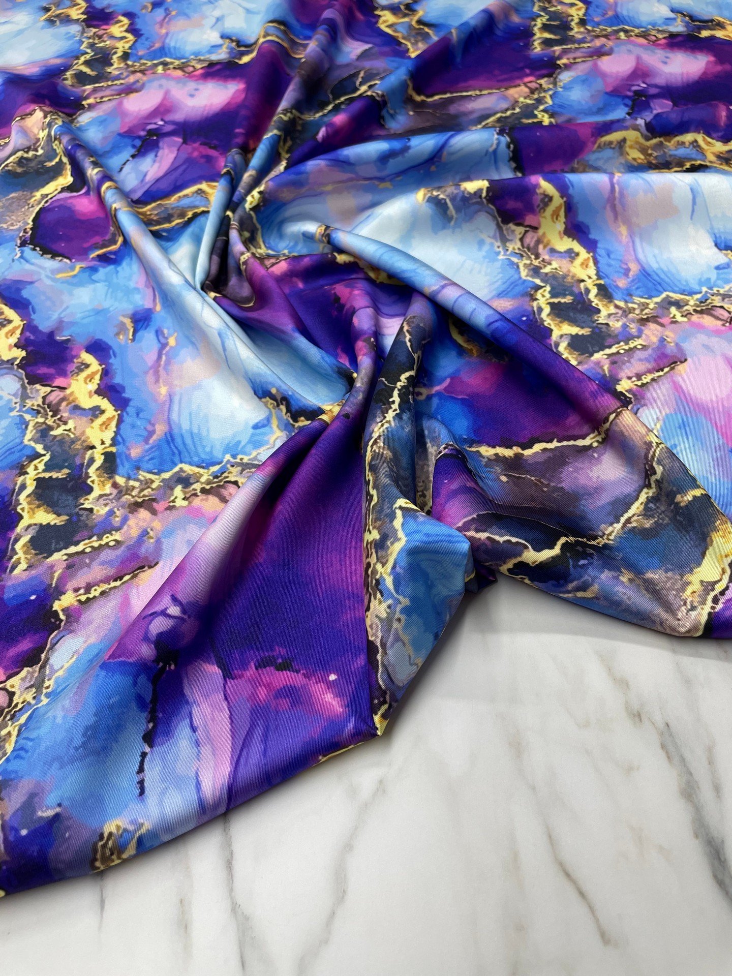 Mermer Desen Elbiselik Gömleklik Tivil Saten Kumaş