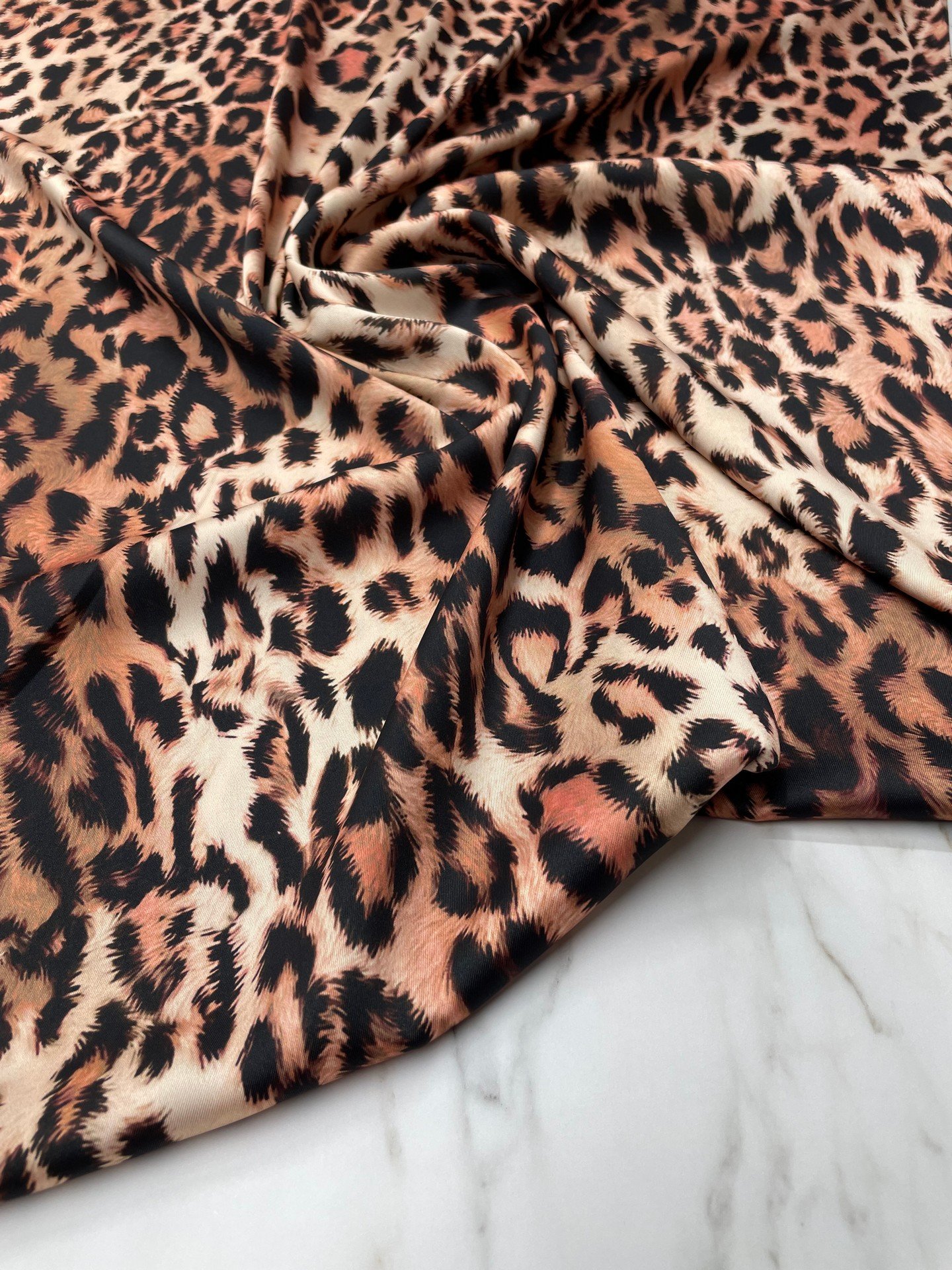 Leopar Desen Elbiselik Gömleklik Tivil Saten Kumaş