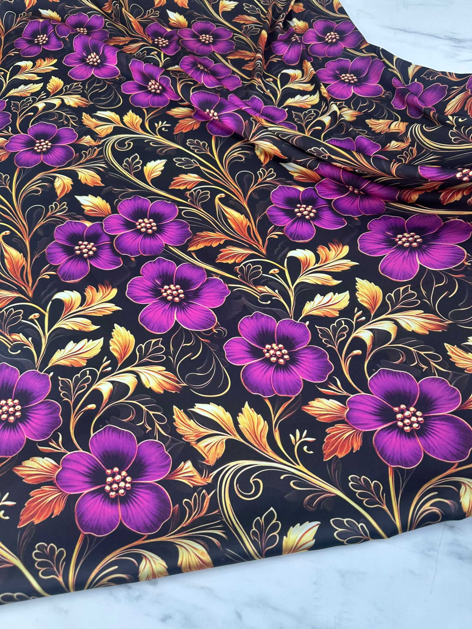 Leopar İpek Saten Kumaş