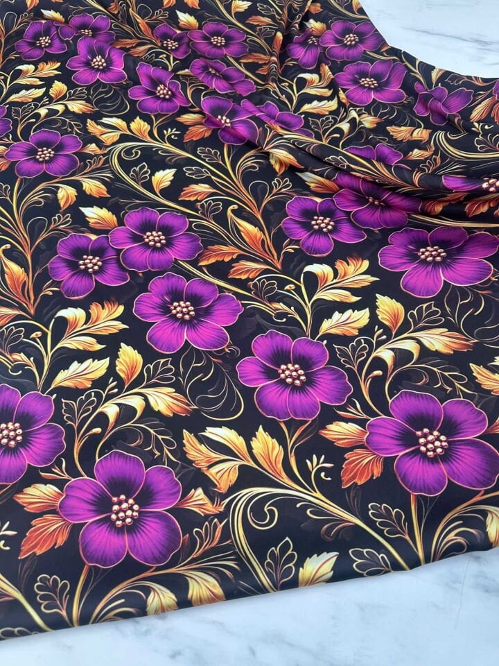 Leopar İpek Saten Kumaş