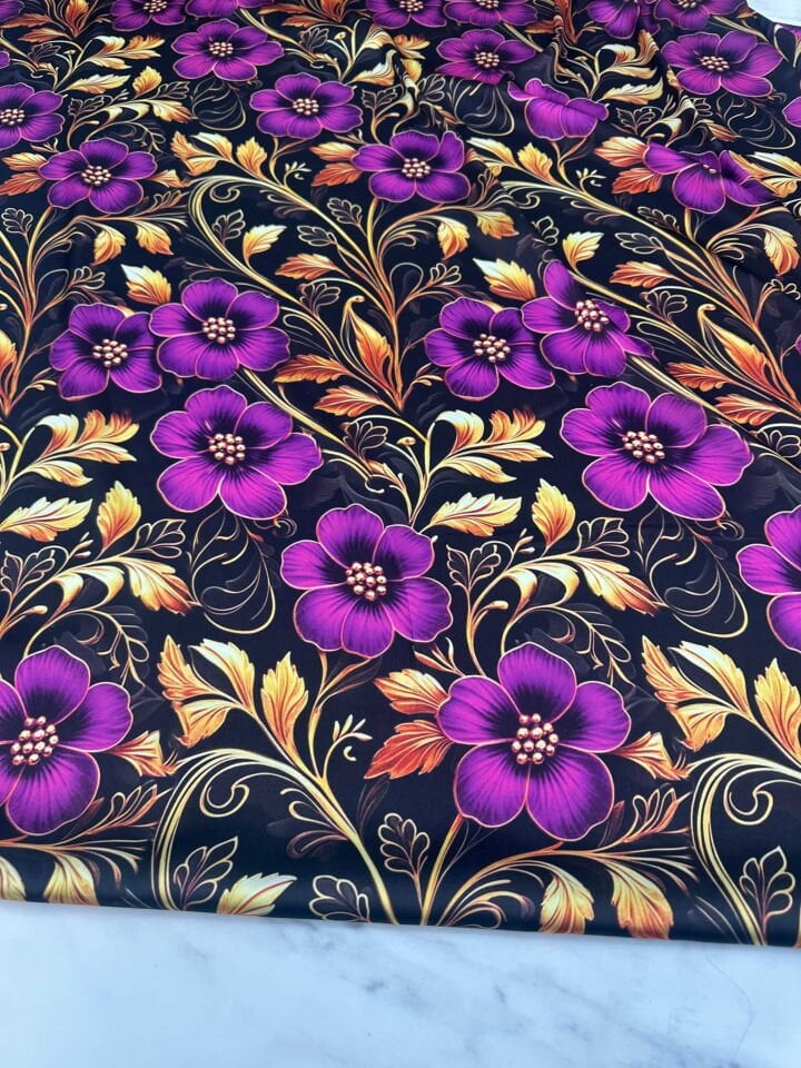 Leopar İpek Saten Kumaş