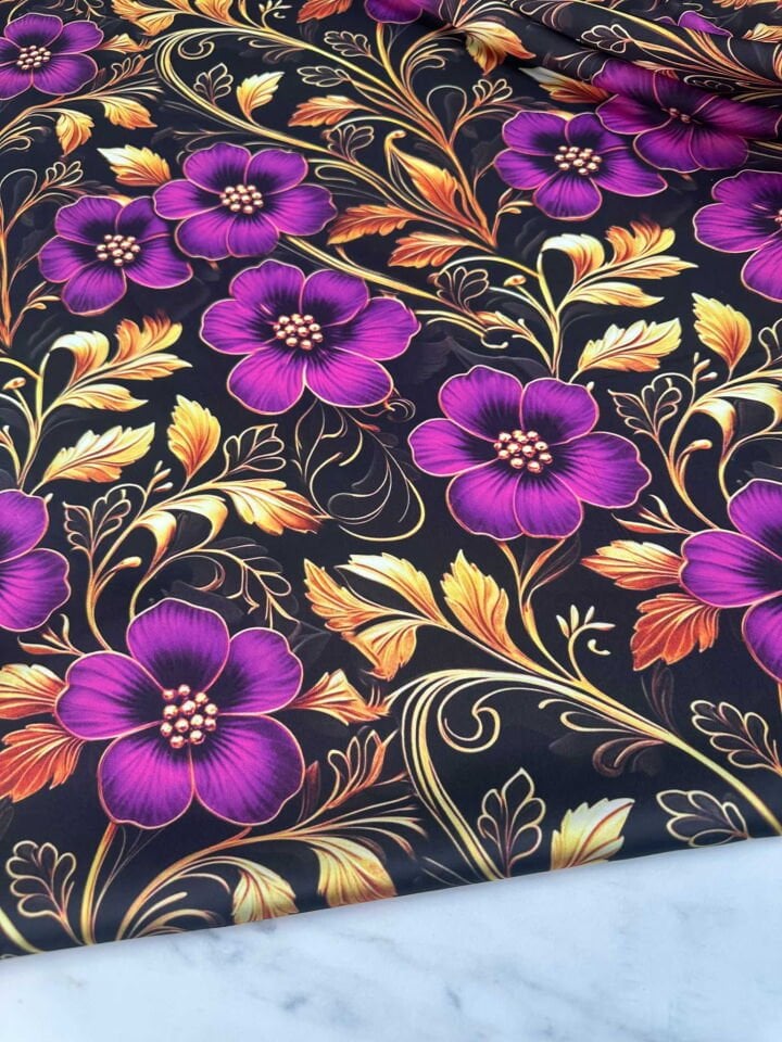 Leopar İpek Saten Kumaş