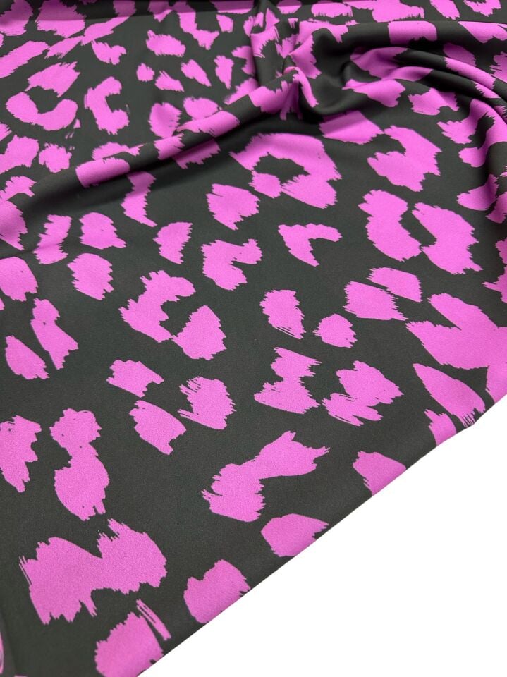 Leopar Desen Elbiselik Gömleklik Krep Kumaş