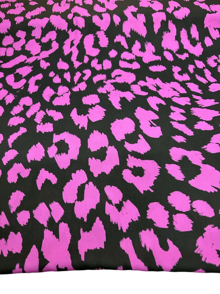 Leopar Desen Elbiselik Gömleklik Krep Kumaş