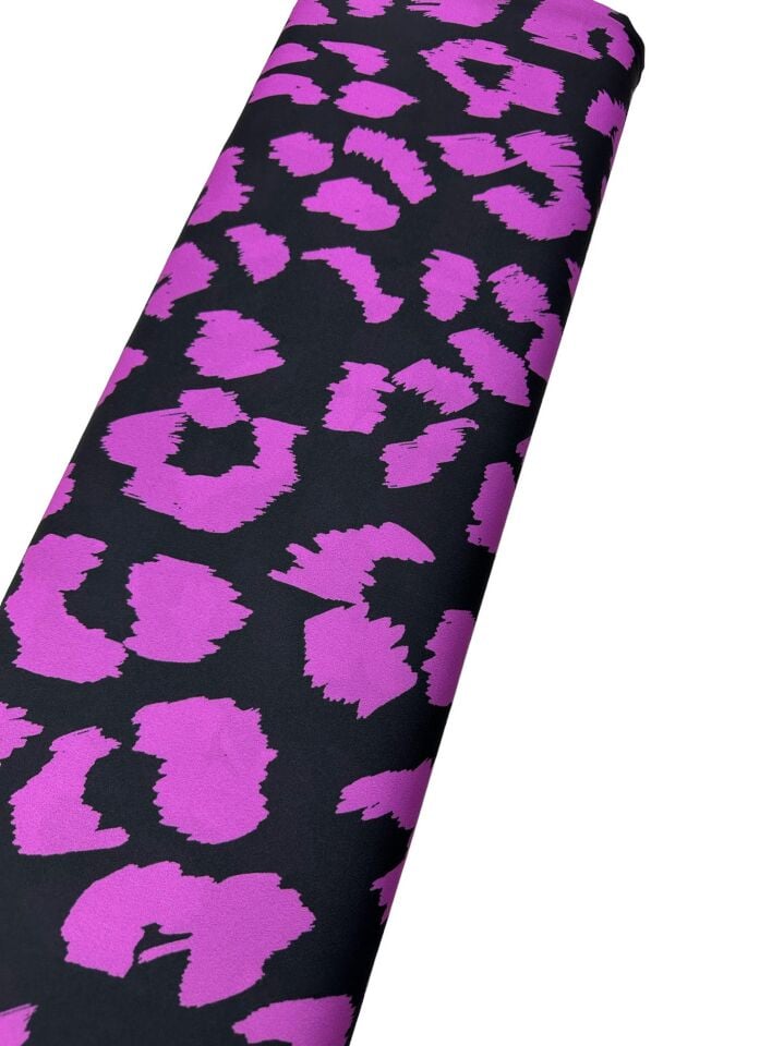 Leopar Desen Elbiselik Gömleklik Krep Kumaş