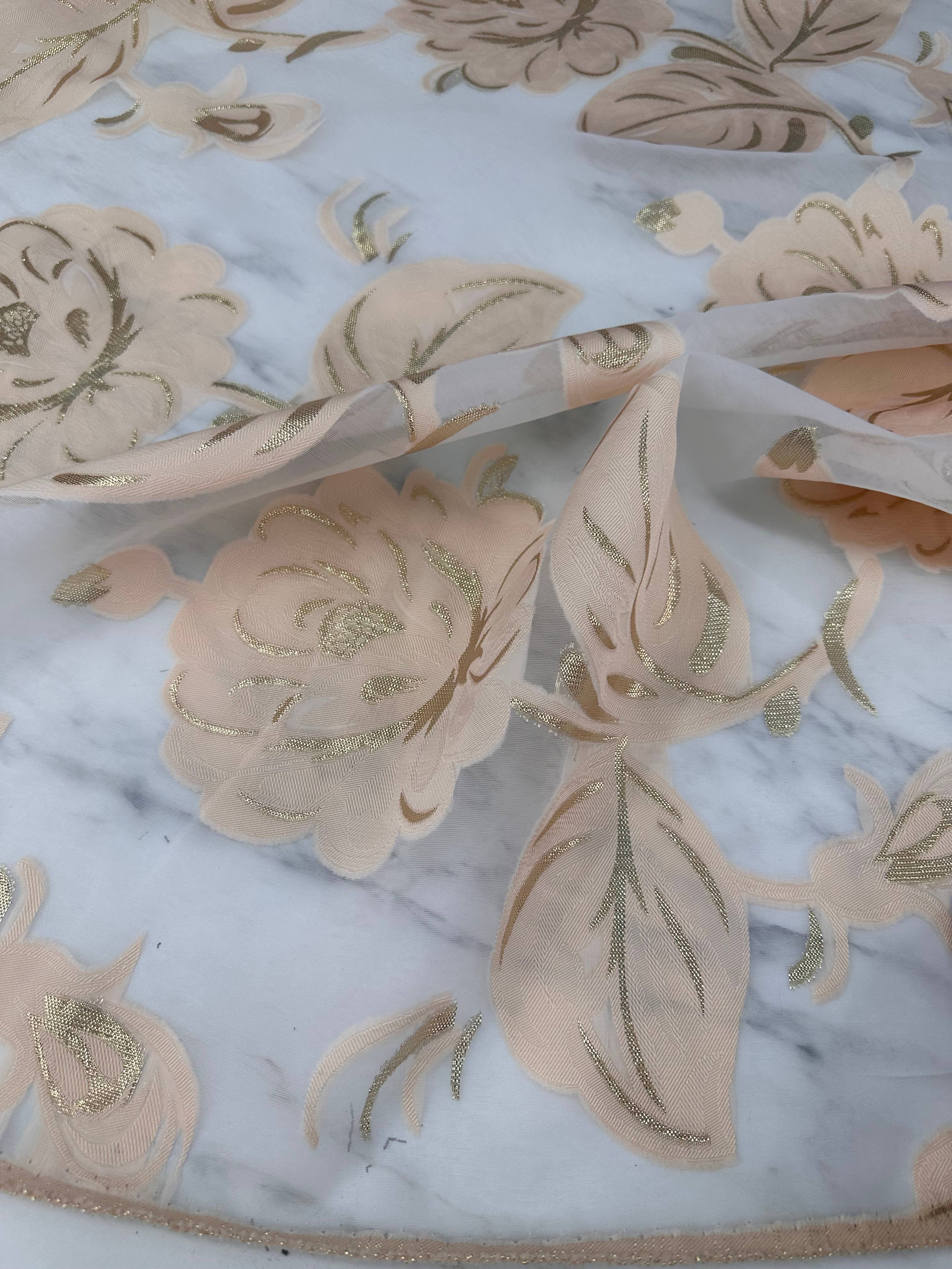 Gül Desen  Varak Kablama Organize Elbise Gömlek Abaya