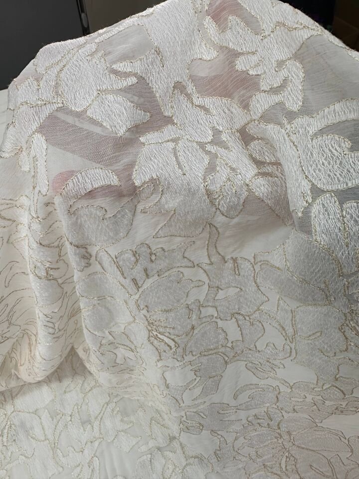 Gül Desen  Varak Kablama Organize Elbise Gömlek Abaya
