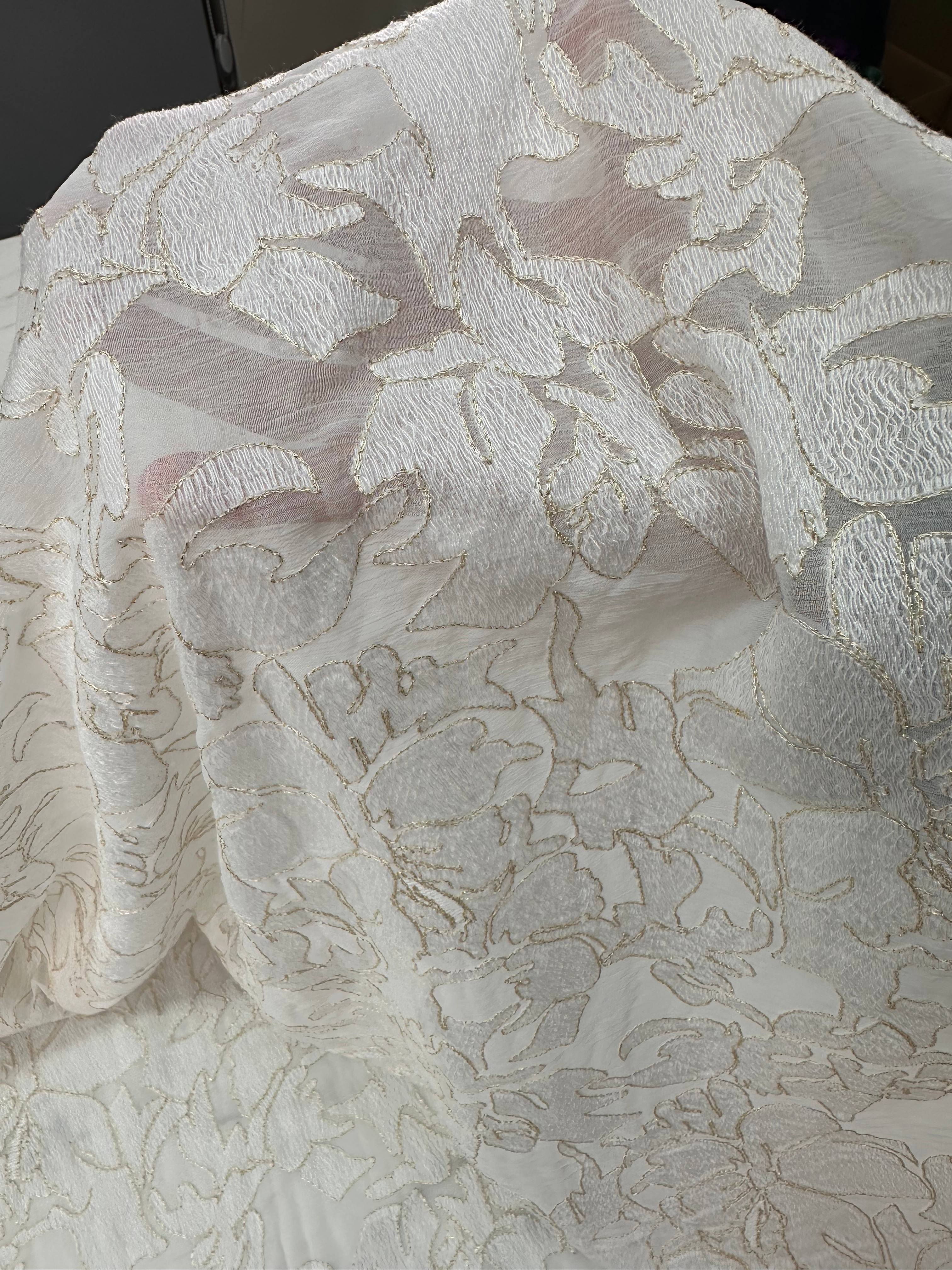 Gül Desen  Kesme Organize Elbise Gömlek Abaya