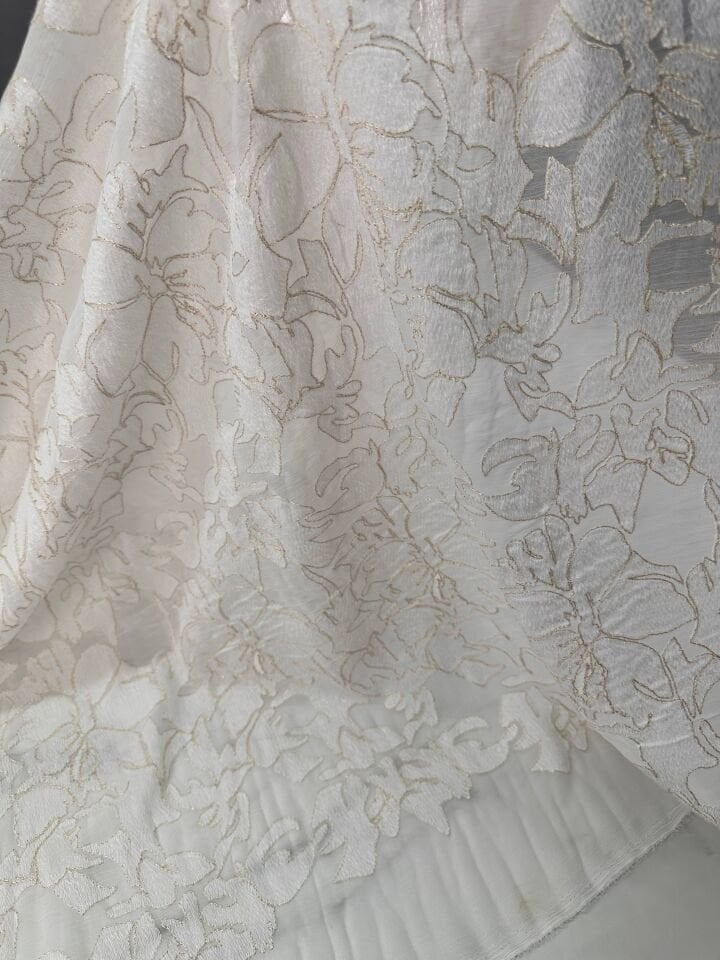 Gül Desen  Kesme Organize Elbise Gömlek Abaya