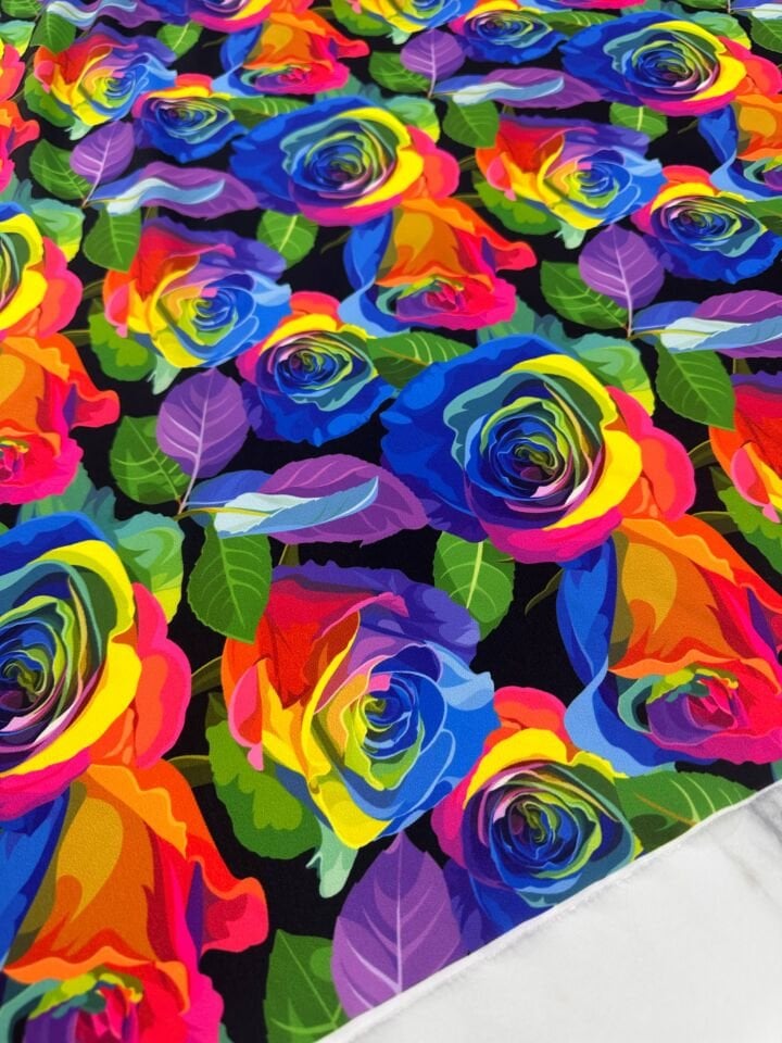 Sulıboya Desen Krep Kumaş Elbise Etek Gömlek Şalvar