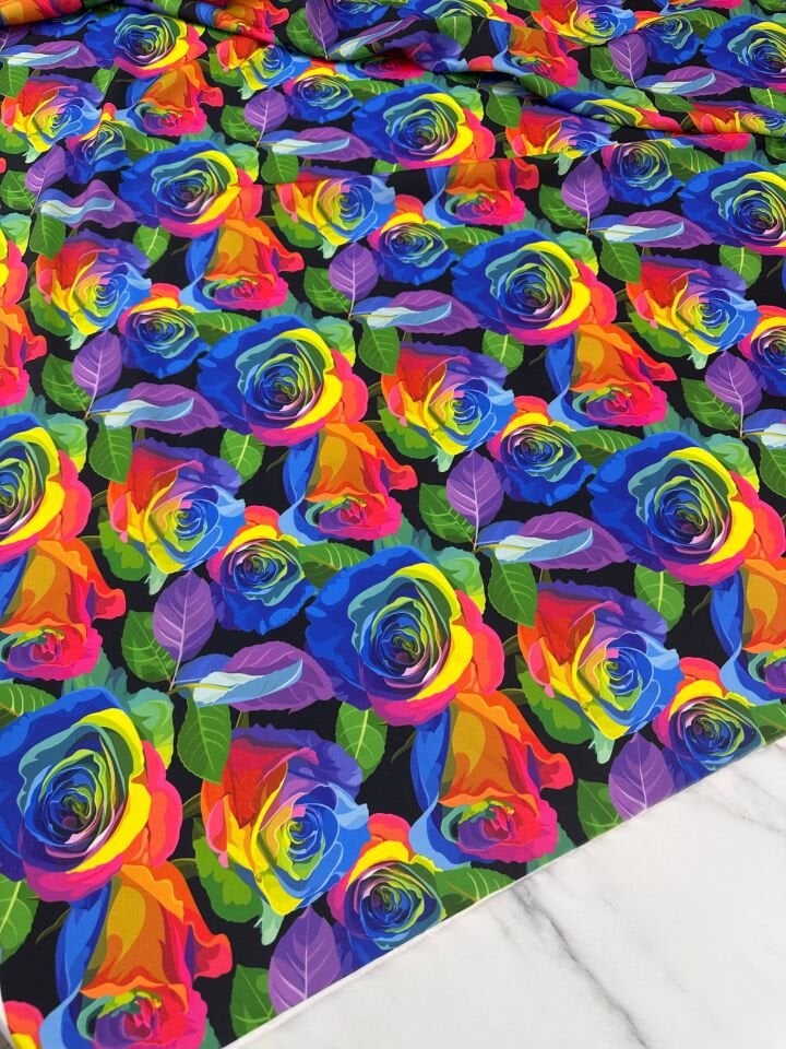 Sulıboya Desen Krep Kumaş Elbise Etek Gömlek Şalvar